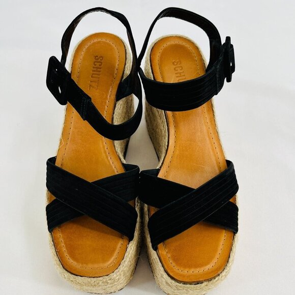 SCHUTZ Women's Blisse Ankle Strap Espadrille Platform Sandals Size 9.5 - Picture 9 of 13